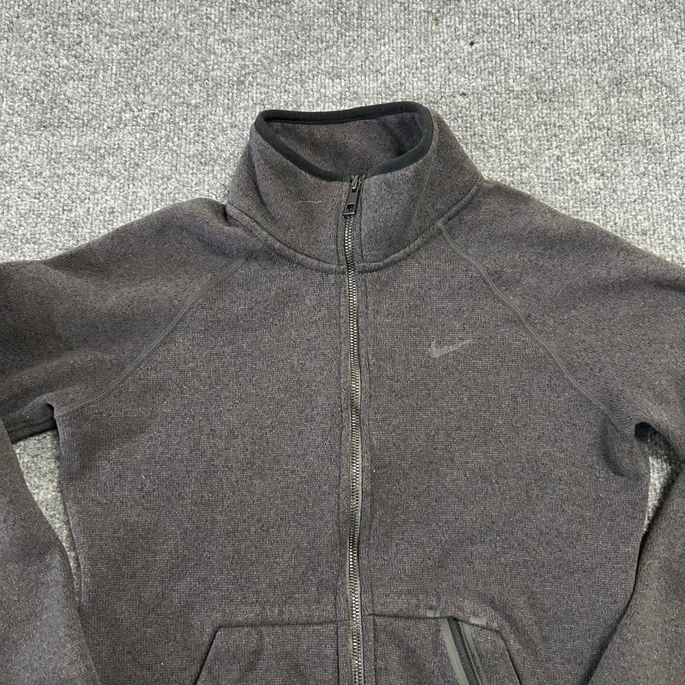 Nike Jacket Womens Size M Charcoal Grey Therma-FIT Full Zip Mock Neck Athletic